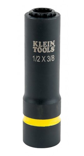 Klein Tools 66011 2-in-1 Impact Socket, 12-point, &amp;frac12; and &amp;frac38;&amp;quot;-