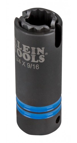 Klein Tools 66031 3-in-1 Slotted Impact Socket, 12-point, &amp;frac34;&amp;quot; and <sup>9</sup>&amp;frasl;<sub>16</sub>&amp;quot;-