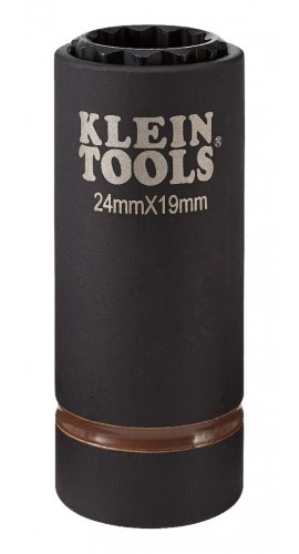 Klein Tools 66052E 2-in-1 Metric Impact Socket, 12-point, 24 x 19 mm-