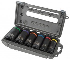 Klein Tools 66060 2-in-1 Impact Socket Set, 6-Point, 6-Piece-
