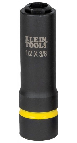 Klein Tools 66061 2-in-1 Impact Socket, 6-Point, 1/2 and 3/8-Inch-