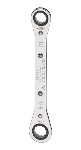 Klein Tools 68202 Ratcheting Box Wrench, 0.5 x 0.5625"-