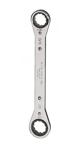 Klein Tools 68206 Ratcheting Box Wrench, 0.8125 x 0.875"-