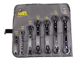 Klein Tools 68222 Ratcheting Box Wrench Set with pouch, 7 pieces-