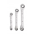 Klein Tools 68244 Ratcheting Box Wrench Set with pouch, 3 pieces-