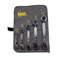Klein Tools 68245 Ratcheting Box Wrench Set with pouch, 5 pieces-