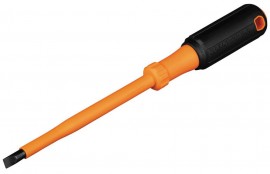 Klein Tools 6866INS Insulated Screwdriver, <sup>5</sup>&amp;frasl;<sub>16</sub>&amp;quot; cabinet tip, 6&amp;quot; round shank-