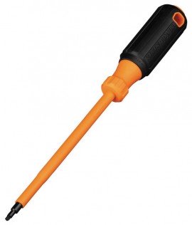 Klein Tools 6886INS Insulated Screwdriver, #1 square tip, 6&amp;quot; shank-