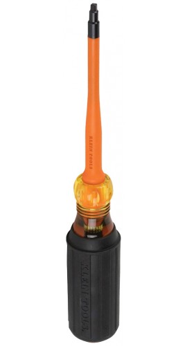 Klein Tools 6944INS Slim-Tip 1000V Insulated Screwdriver, #2 Square, 4-Inch Round Shank-