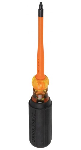 Klein Tools 6984INS Slim-Tip 1000V Insulated Screwdriver, #1 Square, 4-Inch Round Shank-