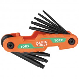 Klein Tools 70540T Compact Folding Hex Key Set, 8-Key, Torx® Sizes-