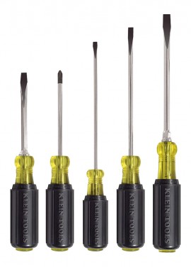 Klein Tools 85075 Screwdriver Set, slotted and Phillips, 5-piece-