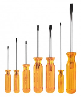 Klein Tools 85276 Screwdriver Set, slotted and Phillips bull, 7-piece-