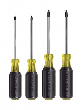 Klein Tools 85664 Square Recess Screwdriver Set, 4 pieces-