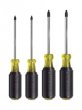 Klein Tools 85664 Square Recess Screwdriver Set, 4 pieces-