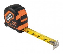 Klein Tools 9225 Tape Measure, 25', double hook-