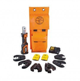 Klein Tools BAT20-7T14 Battery-Operated Cutter/Crimper Kit, 2 Ah battery-