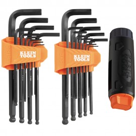 Klein Tools BLS22H Long Ball-End Hex Key Set with Handle, SAE and Metric, 22-Piece-