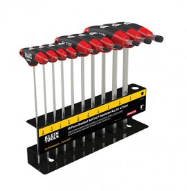 Klein Tools JTH610EB Ball-End T-Handle Hex Key Set with stand, SAE, 6"-