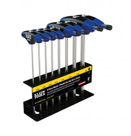 Klein Tools JTH98M Journeyman 8-Piece T-Handle Hex Key Set with stand, metric, 9"-