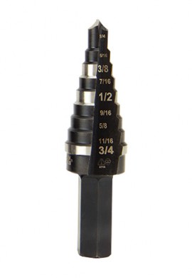 Klein Tools KTSB03 Double-Fluted #3 Step Drill Bit, 0.25 to 0.75&quot;-