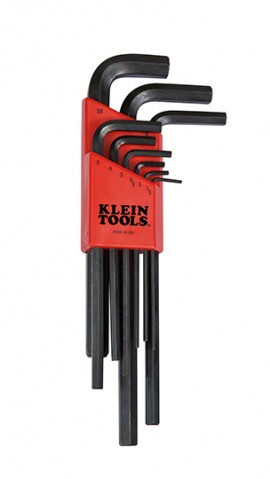 Klein Tools LMK10 9-Piece L-Style Hex Key Caddy Set, metric-