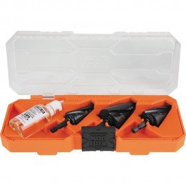 Klein Tools QRSTSPRO Premium Electrician's Quick Release Step Bit Set, 3 Piece-