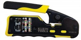 Klein Tools VDV226-110 Ratcheting Ethernet Cable Crimper / Stripper / Cutter, for Pass-Thru™-