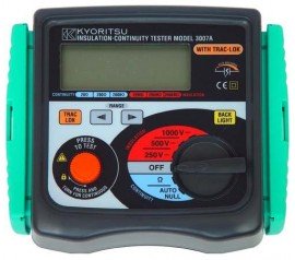 Kyoritsu 3007A Digital Insulation/Continuity Tester with Backlight, 600V-