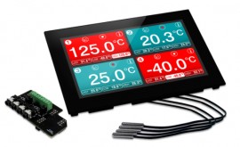 Lascar EL-SGD70-ATP Panel Mountable Four-Channel Temperature Data Logger, 7&amp;quot; display-