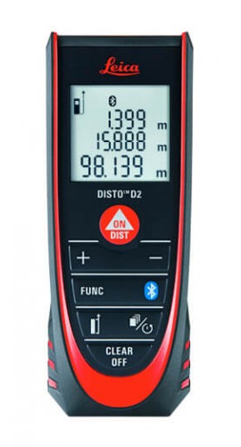 Leica 837031 DISTO D2 Laser Distance Meter, 0.16 up to 330', &amp;plusmn;0.063&amp;quot;-
