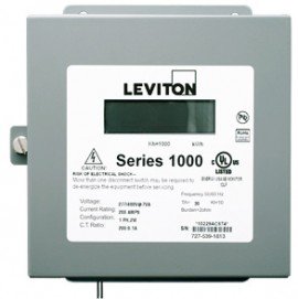 Leviton 1N240-041 Indoor Dual Element kWh Meter, MAX 400A, Meter Only-