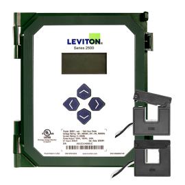 Leviton S2500 VerifEye® Series Submeter Kit with 2 x 200A split core CTs, 120 to 480 V AC, pulse-modbus-