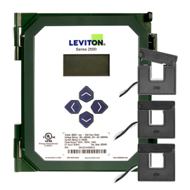 Leviton S2500 VerifEye® Series Submeter Kit with 3 x 200A split core CTs, 120 to 480 V AC, pulse-modbus-
