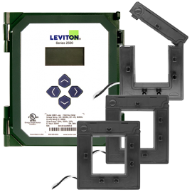 Leviton S2500 VerifEye® Series Submeter Kit with 3 x 800A split core CTs, 120 to 480 V AC, pulse-modbus-