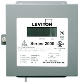 Leviton 2N208-121 Indoor Three Phase Element Meter, 120/240/208V, MAX 1200A, Meter Only-