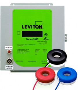 Leviton 3KUMT-4SM Indoor kWh Meter Kit, 400A with 3 Solid Core CTs-