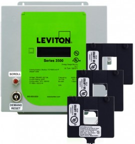 Leviton 3KUMT-50M Indoor kWh Meter Kit, 5000A with 3 Split Core CTs-