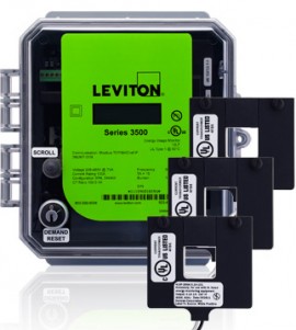 Leviton 3OUMT-08M Outdoor kWh Meter Kit, 800A with 3 Split Core CTs-