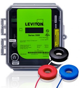 Leviton 3OUMT-1SM Outdoor kWh Meter Kit, 100A with 3 Solid Core CTs-