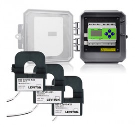 Leviton 41OUM-02M Outdoor Series 4100 Universal Voltage Bi-Directional 3-Phase 3W/4W Modbus Meter Kits 200A Split Core CTs Included-