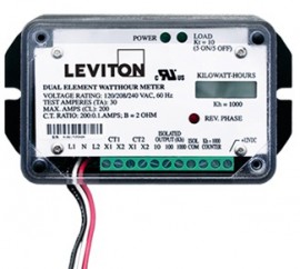 Leviton 7B201-H01 Dual Element Mini Meter OEM Module 1P/3W 120/240V 1kWh two 100A CTs Required-