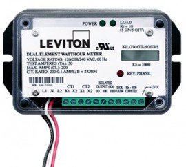 Leviton 7B201-H01 Dual Element Mini Meter OEM Module 1P/3W 120/240V 1kWh two 100A CTs Required-