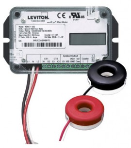 Leviton MDNCT-2SC GEN3 Dual-Element Mini Meter, 0.1 kWh, 200 A-