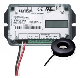 Leviton MSTCT-1SP GEN3 Single-Element Mini Meter, 1 kWh, 100 A-