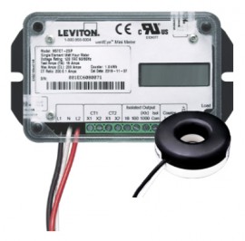 Leviton MSTCT-2SP GEN3 Single-Element Mini Meter, 1 kWh, 200 A-