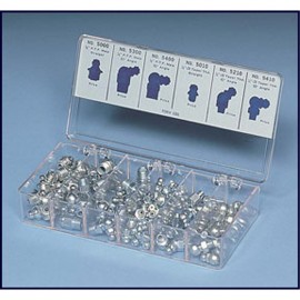 Lincoln Industrial 5469 Grease Fitting Assortment, 100-piece, 1/8" NPT and &amp;frac14;"-28-