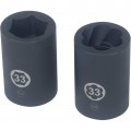 Lisle 13550 Lug Nut Install &amp; Remover Socket Set, 33 mm, &amp;frac34;" Drive-