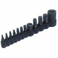 Lisle 26530 Tamper Resistant Torx Bit Set, ¼" and 3/8" Drive, T-10 to T-55-