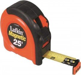 Lufkin L748MAG Yellow CladMagnetic Tape Measure, 1&amp;quot; x 8 m/26', A13 blade-